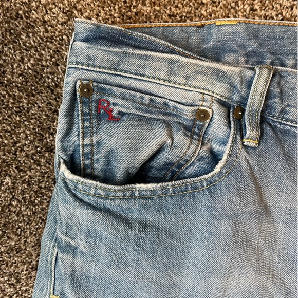 Men’s Polo Ralph Lauren Distressed Jeans size 38/34 Classic Fit Straight Leg RL - Picture 4 of 8